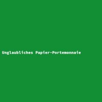Unglaubliches Papier-Portemonnaie